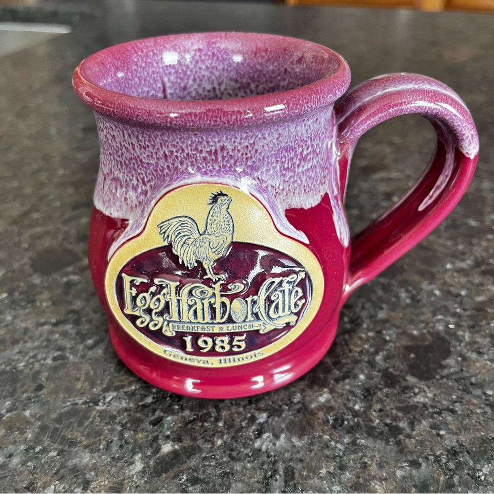 2015 Deneen Pottery Egg Harbor Cafe Mug Geneva Illinois Chicken